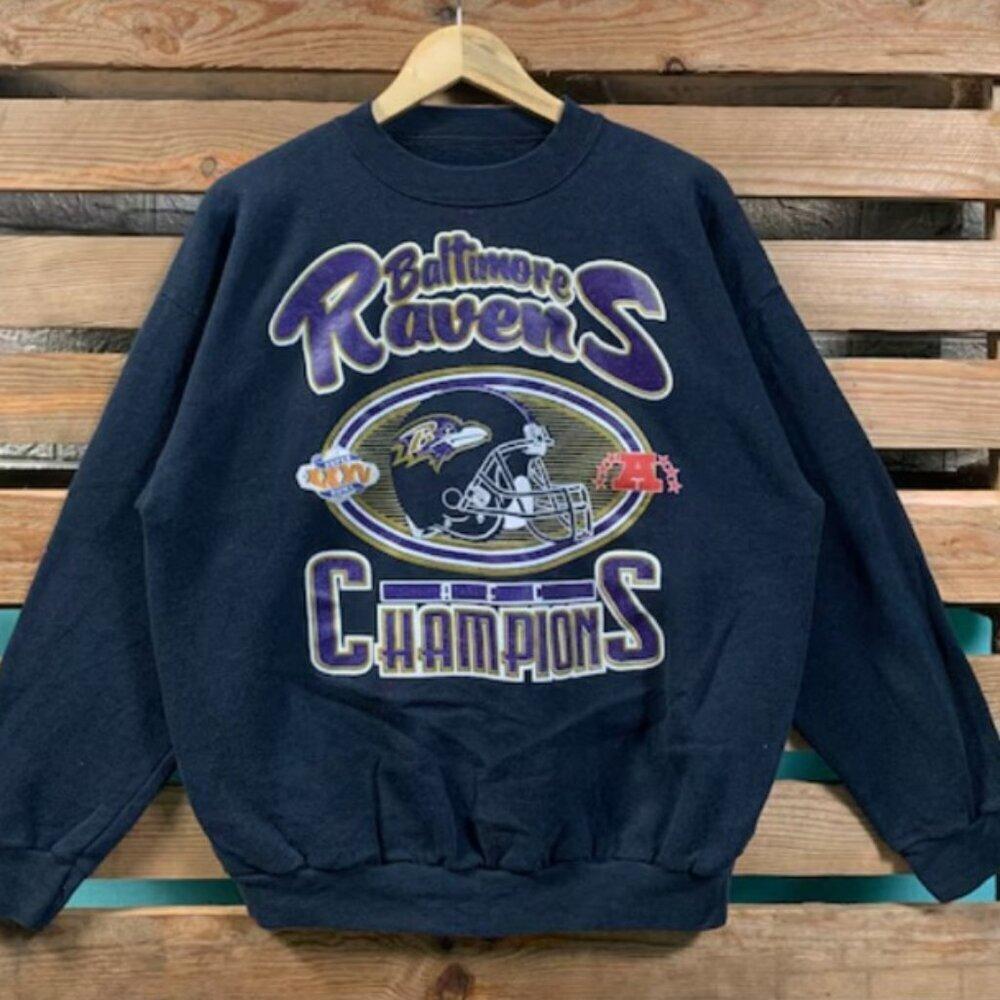 Baltimore Ravens Super Bowl Xxxv Nfl Retro Fan Sweatshirt